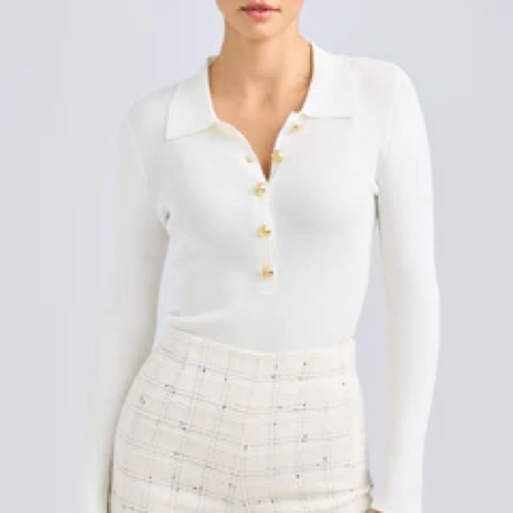 Generation Love White Sweater with Gold Buttons - Picture 4 of 5